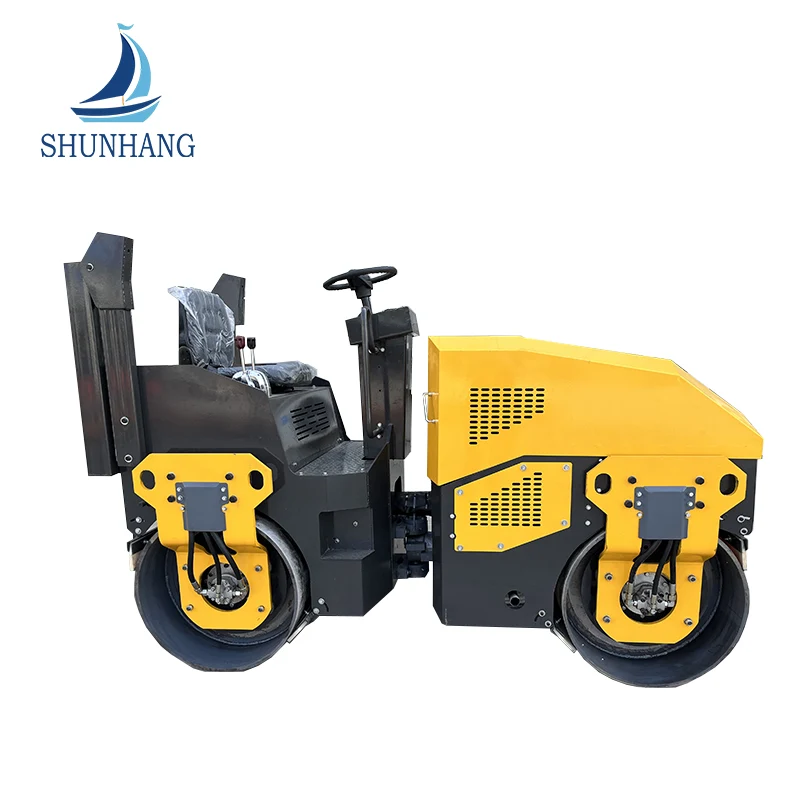 Bước vào trống kép 1200mm 6 tấn con lăn đường lái xe