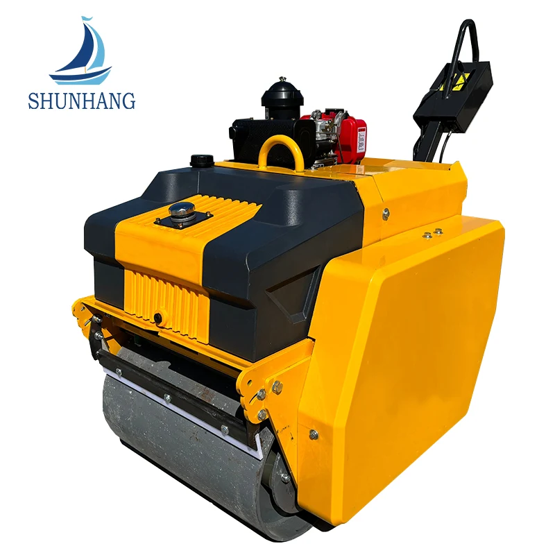Bước vào trống kép 650mm 2,5 tấn đi bộ phía sau con lăn đường